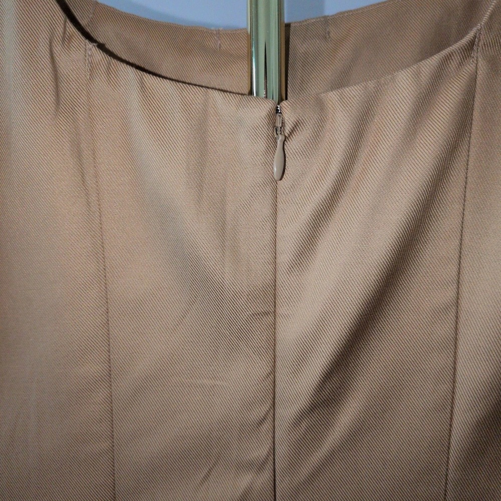 NWT Banana Republic Twill Dress Women 14 Khaki Fit Flare‎ Tailored Knee Length - Picture 10 of 14